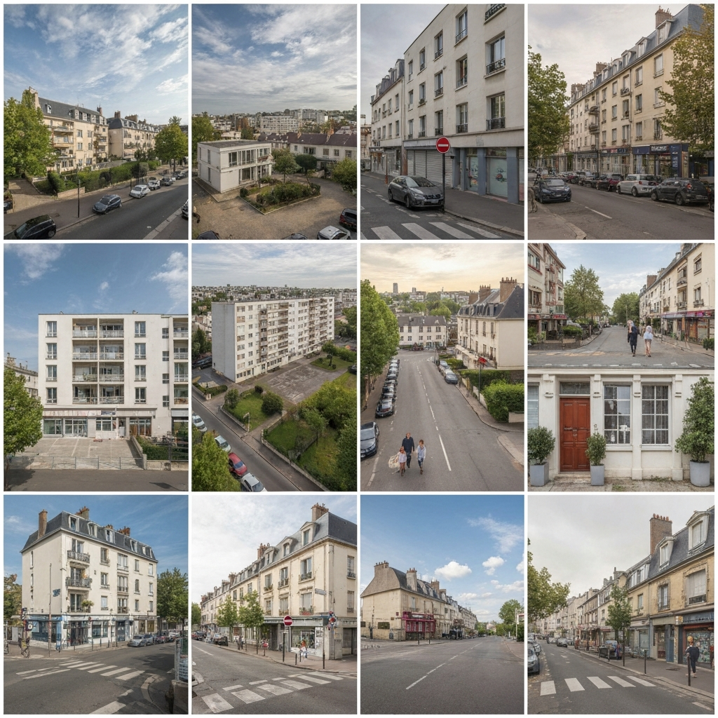 Vue de la rue de la Fosse aux Loups à Bondoufle pour estimation