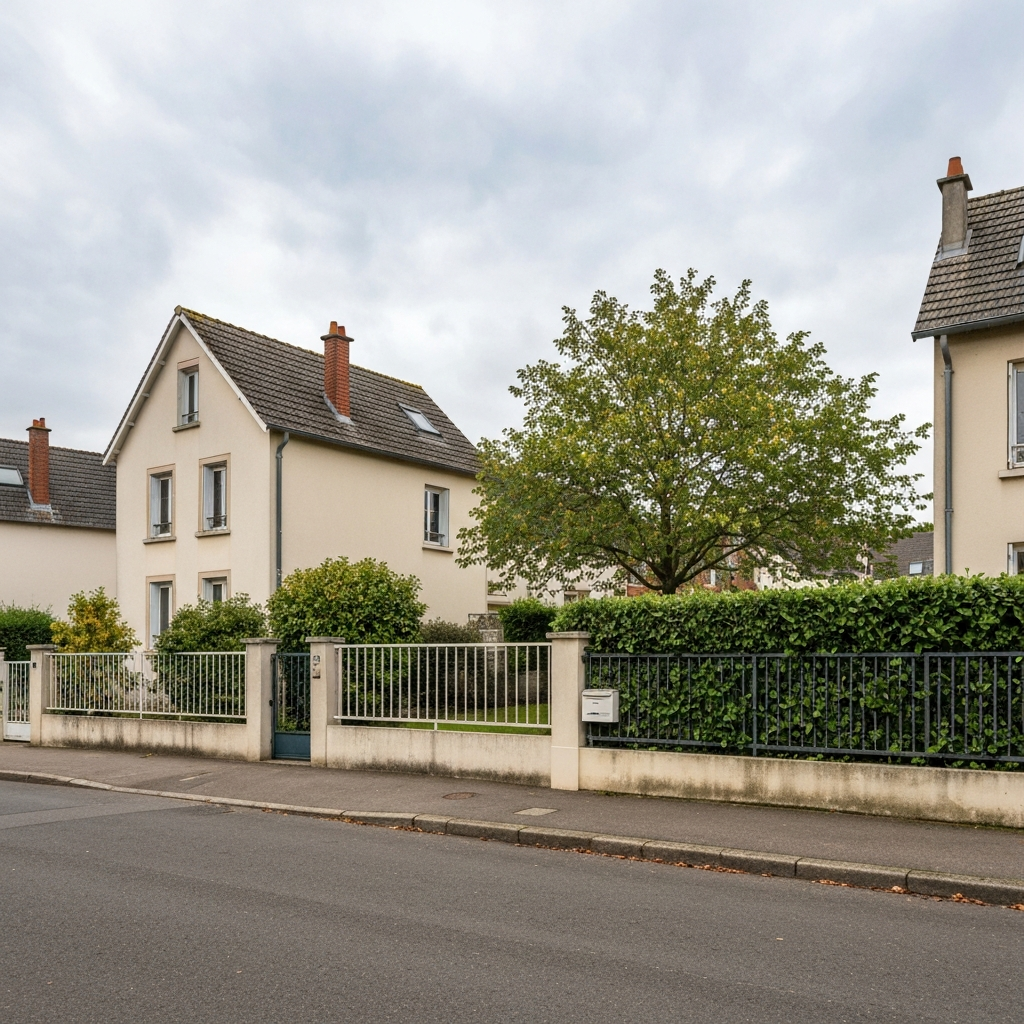 Vue aérienne de Cormontreuil avec maisons et terrains