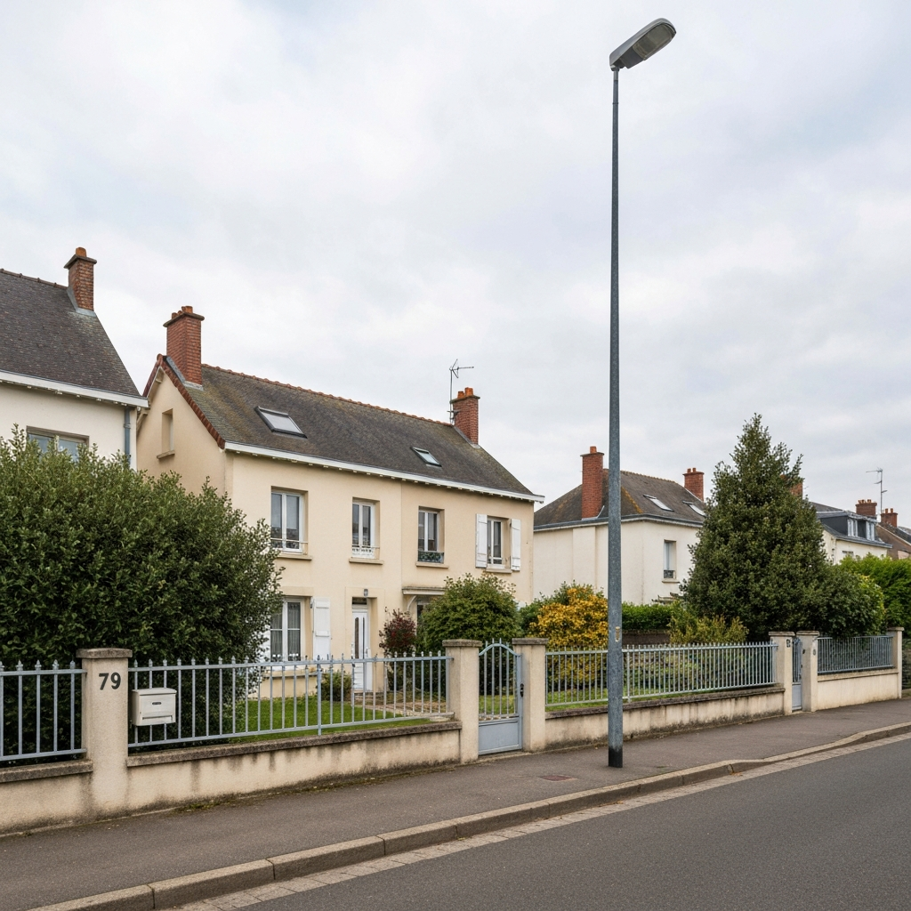 Vue d'une maison avec jardin à Champfleury pour estimation immobilière