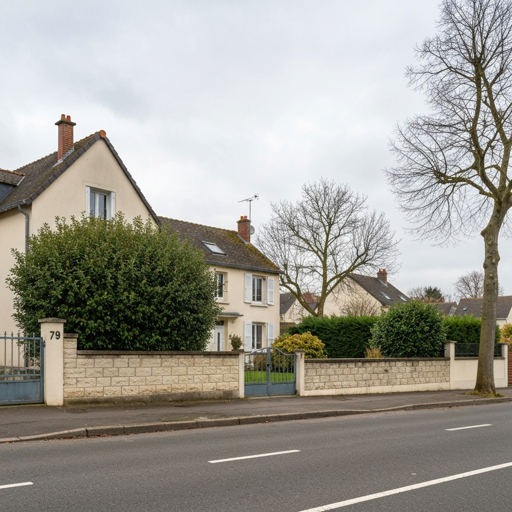 Vue aérienne d'une maison avec jardin à Cormontreuil
