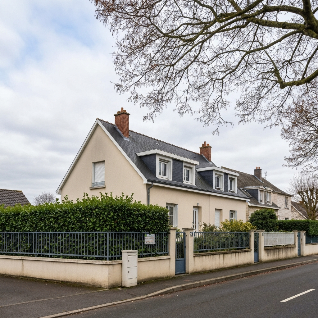 Vue d'une maison à Taissy avec des travaux en cours pour une estimation